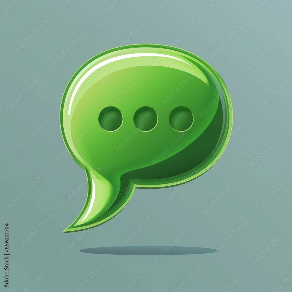 green speech bubble icon on a gray background green speech bubble icon on a gray background