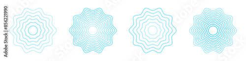 Set of wave pain concentration, headache, toothache icon, radial pain target vector  icon