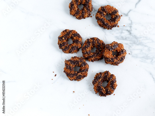 Girl Scout Cookies Samoa on Light Background