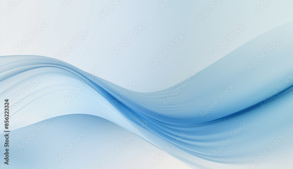 Fototapeta premium light blue modern wave on white background with copyspace