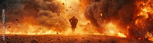 Explosive fire captured in a dynamic scene