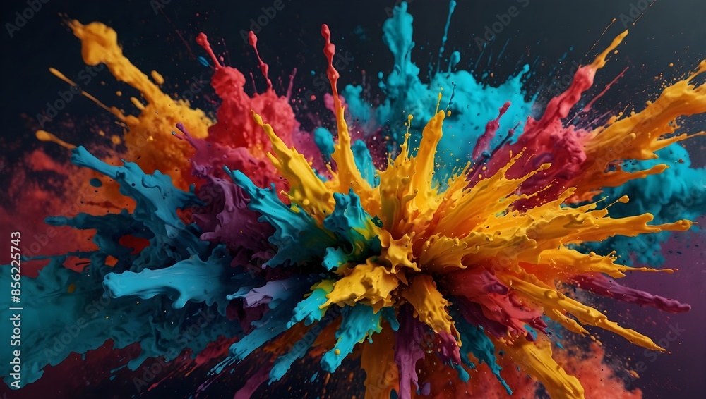 Abstract Color Burst: Captivating Paint Art Abstract Color Burst: Captivating Paint Art
