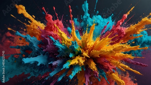 Abstract Color Burst: Captivating Paint Art
