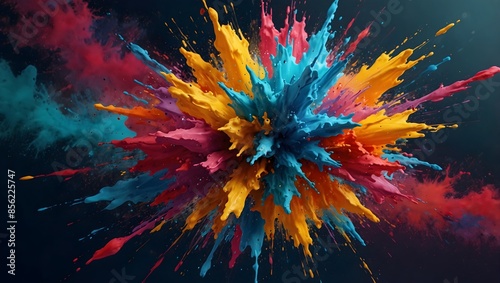Vibrant Paint Eruption: A Symphony of Colors