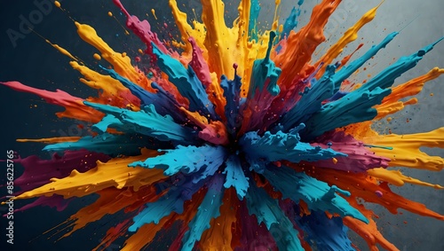 Color Explosion: Abstract Paint Splatter Art