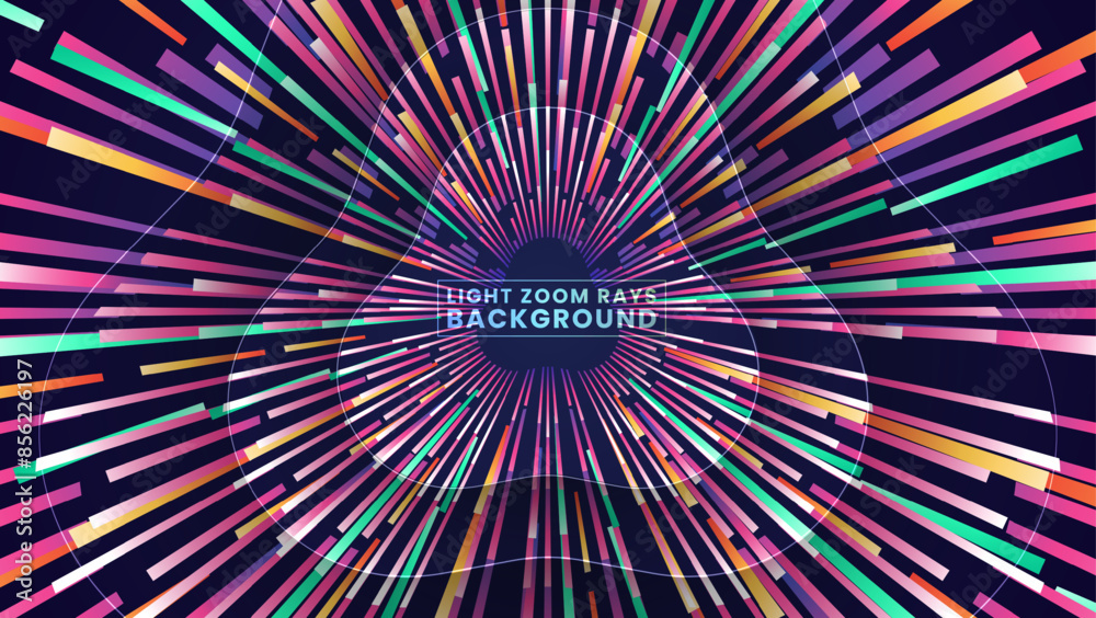 Fototapeta premium Abstract light zoom rays background premium vector