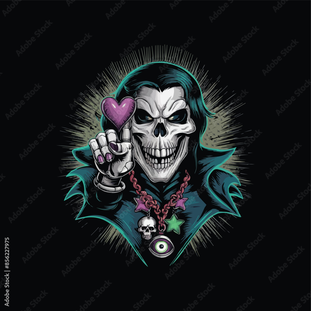 A grimy skull gets a cosmic makeover with swirling constellations vector illustration for a background A grimy skull gets a cosmic makeover with swirling constellations vector illustration for a background