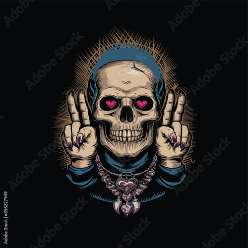 A grimy skull gets a cosmic makeover with swirling constellations vector illustration for a background