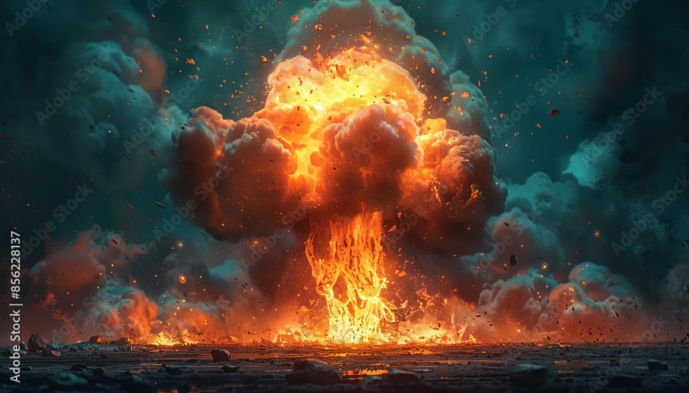 Explosive materials icon, military theme, front view, emphasizing explosive risks, Scifi tone, Tetradic color scheme Explosive materials icon, military theme, front view, emphasizing explosive risks, Scifi tone, Tetradic color scheme
