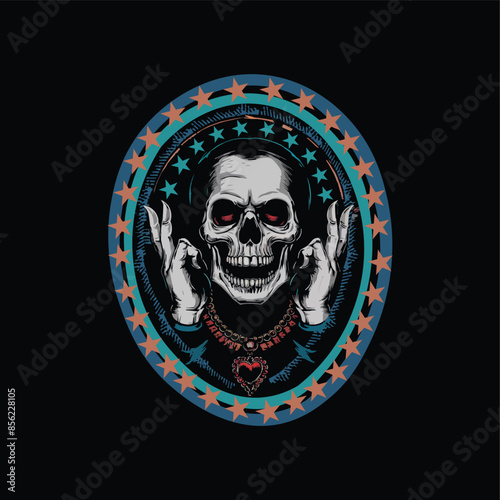 A grimy skull gets a cosmic makeover with swirling constellations vector illustration for a background