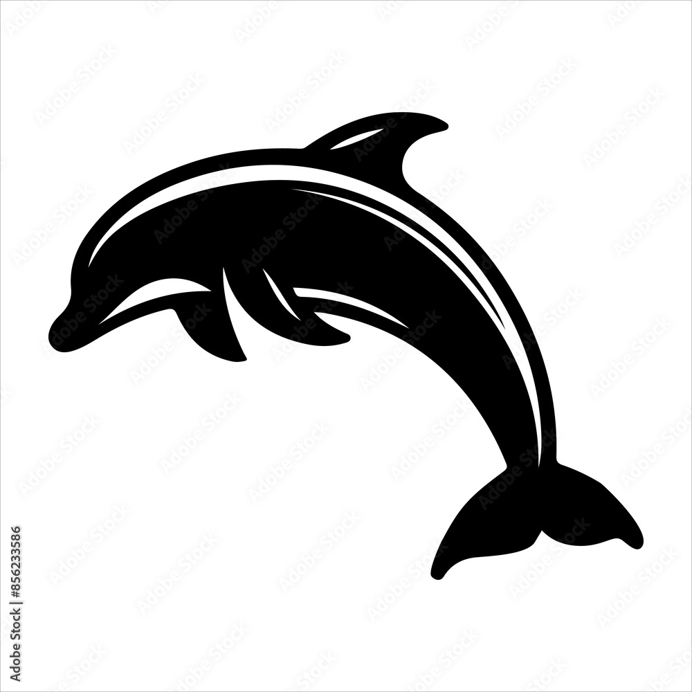 A jumping dolphin in the sea vector design. A jumping dolphin in the sea vector design.