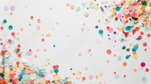 Celebratory Confetti on White Background Generative AI