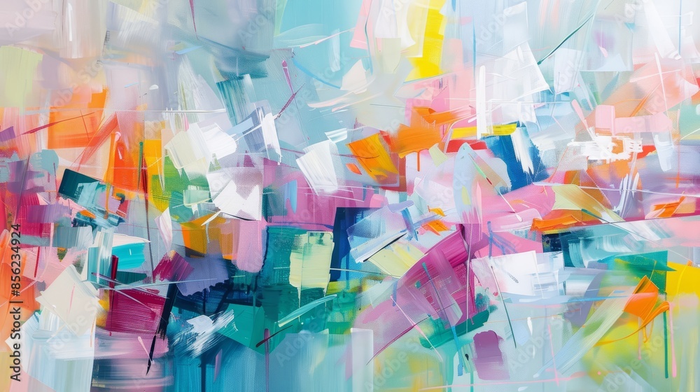 Fototapeta premium Vibrant Street Scene with Abstract Form Generative AI