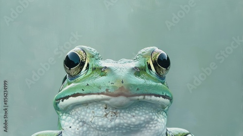Angry Frog Portrait in Socialist Realism Style Generative AI photo
