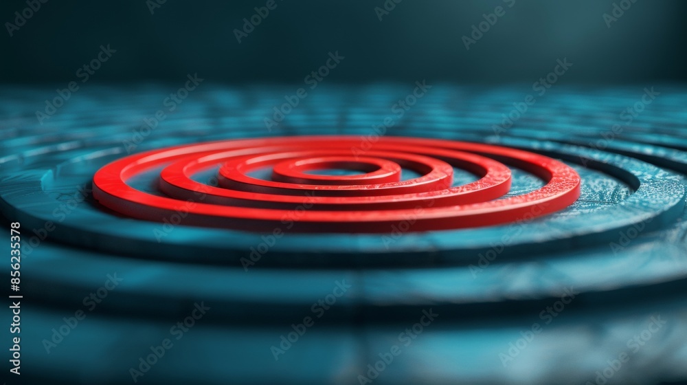A red circle is in the center of a blue background A red circle is in the center of a blue background