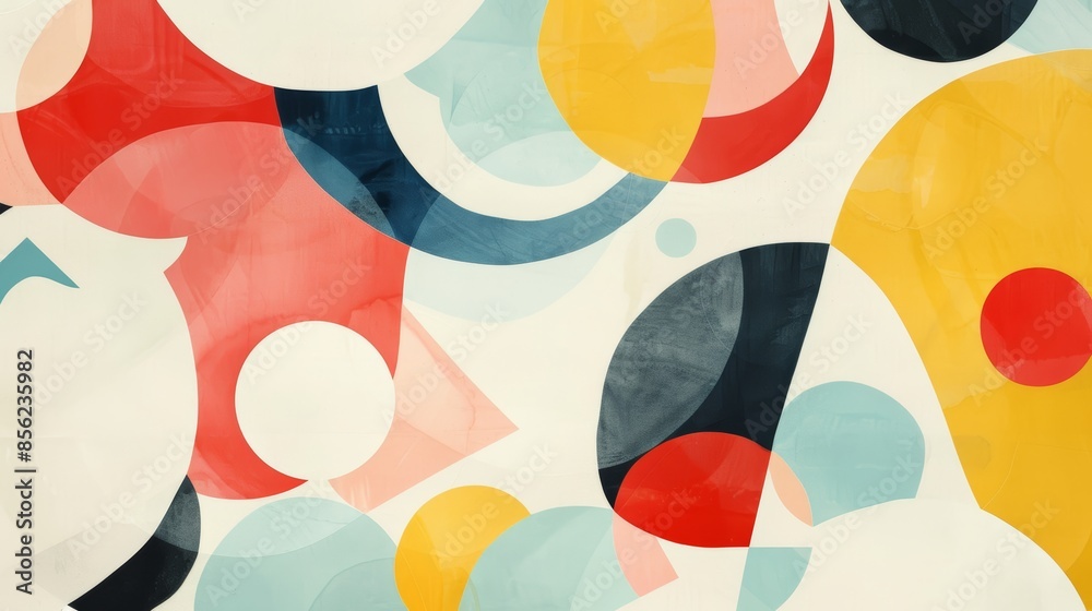 Vibrant Shapes on Paper in Midcentury Style for Creative Projects Generative AI Vibrant Shapes on Paper in Midcentury Style for Creative Projects Generative AI