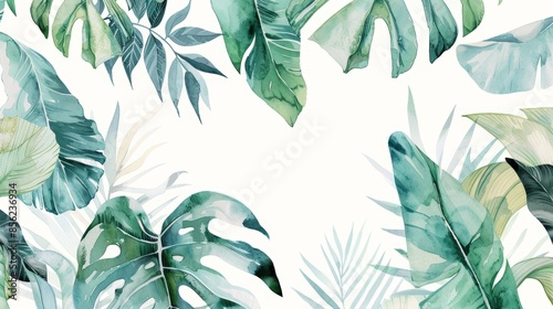Vibrant Watercolor Monstera Plant Illustration for Home Decor Generative AI