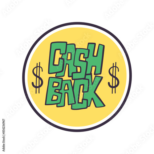 Cash back lettering poster. Money icon vector illustration