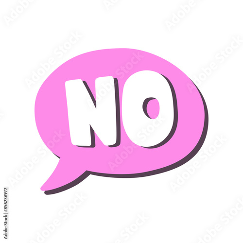 No icon speach bubble sticker. Vector Illustration