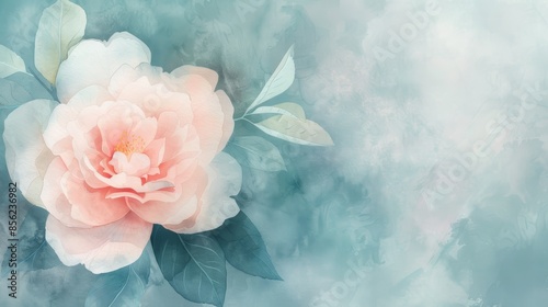 Watercolor Floral Illustration on Dark Background for Beauty Products Generative AI