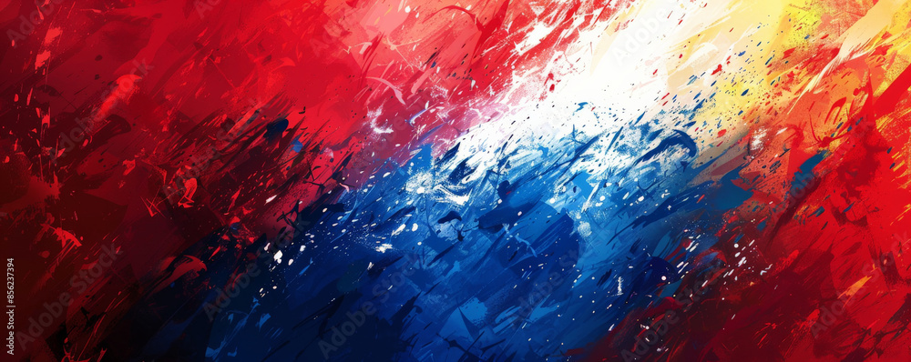 Bastille Day background with a vibrant, abstract design in the colors of the French flag. Bastille Day background with a vibrant, abstract design in the colors of the French flag.
