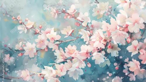 Vibrant Sakura Branch on Dark Background for Spring Designs Generative AI