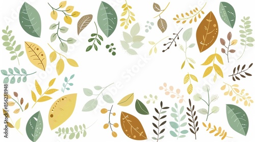 Vibrant Autumn Leaves on Scandinavian Background Generative AI