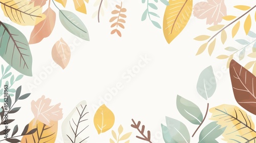 Vibrant Autumn Leaves on Scandinavian Background Generative AI