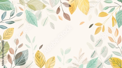 Vibrant Autumn Leaves on Scandinavian Background Generative AI