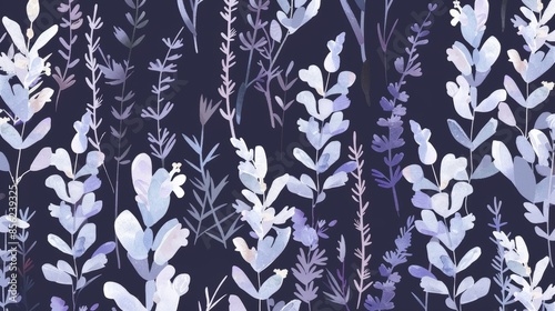 Lavender Blooms on Dark Background Generative AI