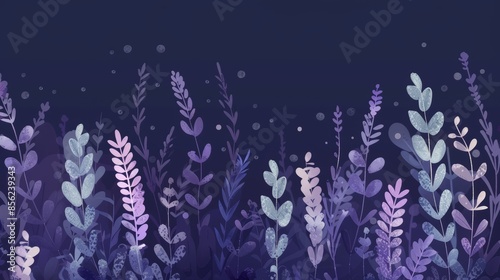 Lavender Blooms on Dark Background Generative AI
