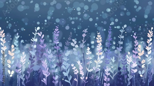 Lavender Blooms on Dark Background Generative AI