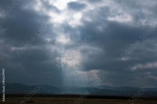 storm clouds over the field