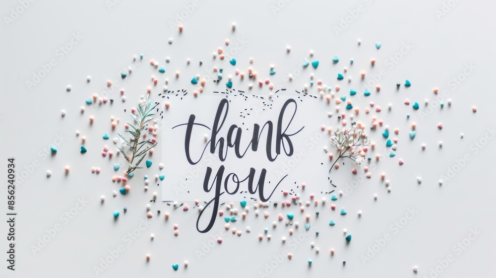 Obraz premium Handwritten Thank You Note Concept Generative AI