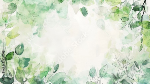 Nature-Inspired Watercolor Background for Spring Designs Generative AI