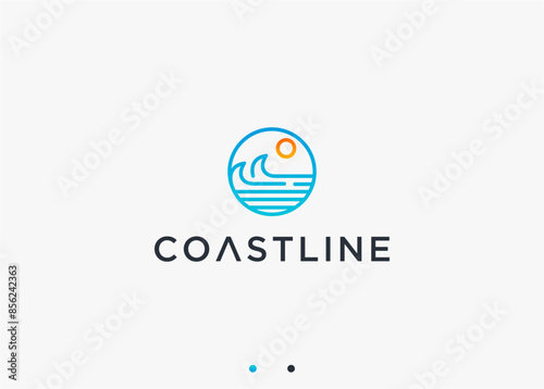 wave logo design vector silhouette illustration