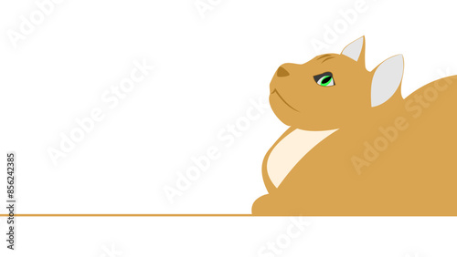 Illustration of a Relaxed Cute Cat