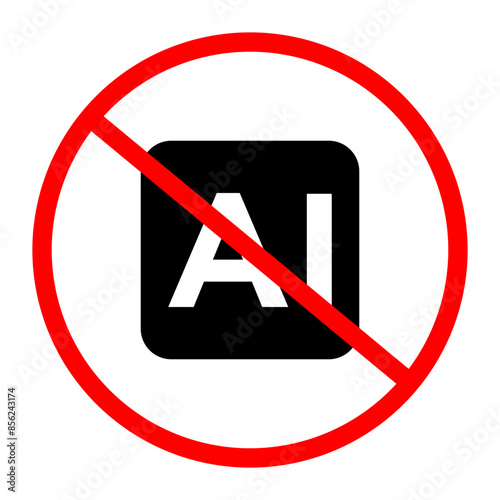 Anti-AI Symbol Icon Perfect for Technology and Privacy Awareness