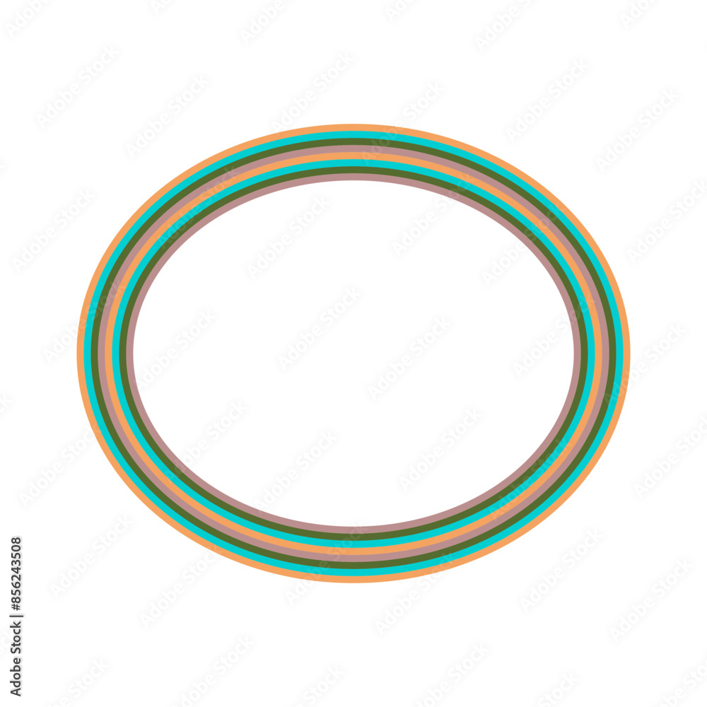 A retro striped ellipse shape border design element. A retro striped ellipse shape border design element.