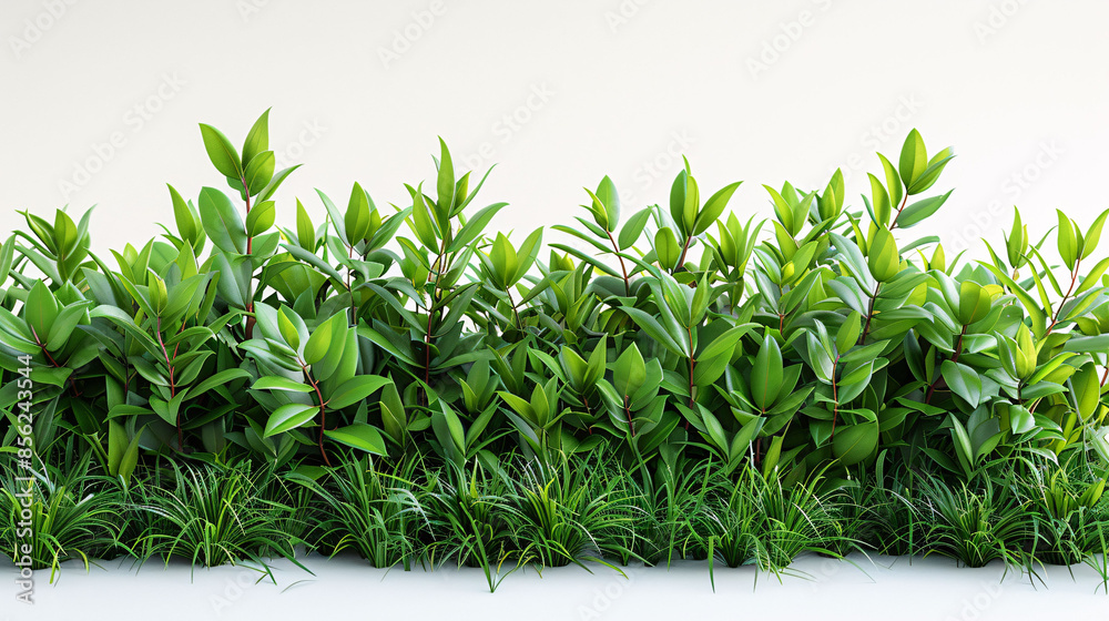 Fototapeta premium Real green grass and leaves background photo