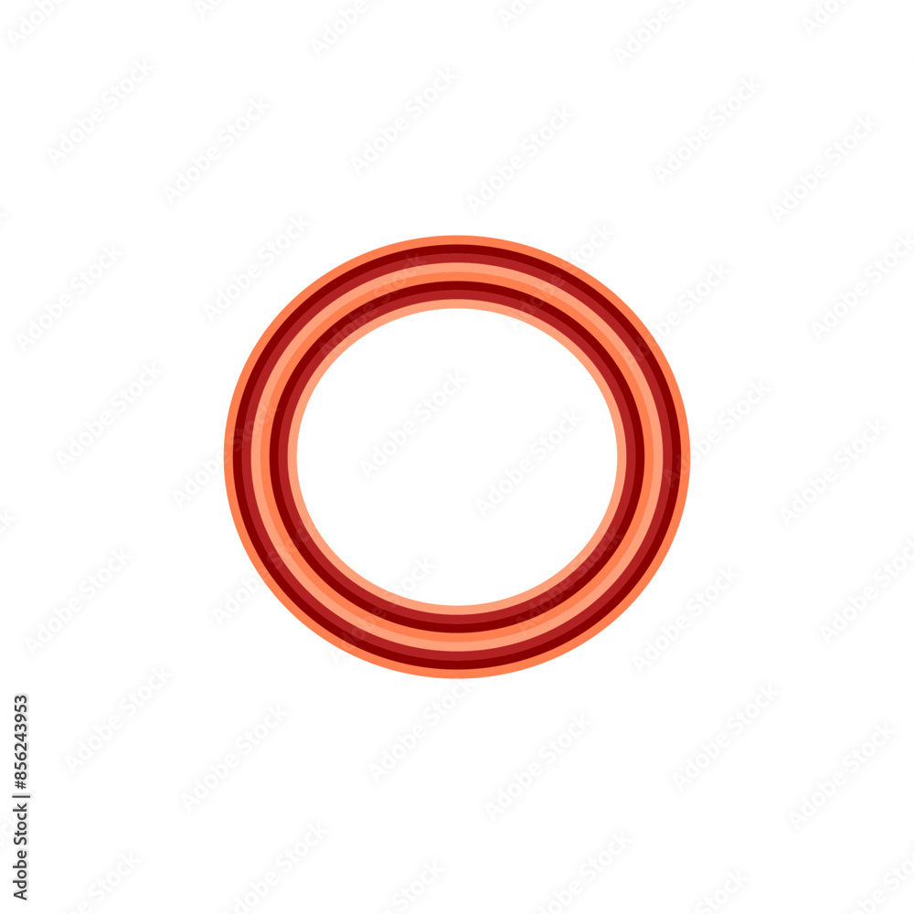 A retro striped ellipse shape border design element.