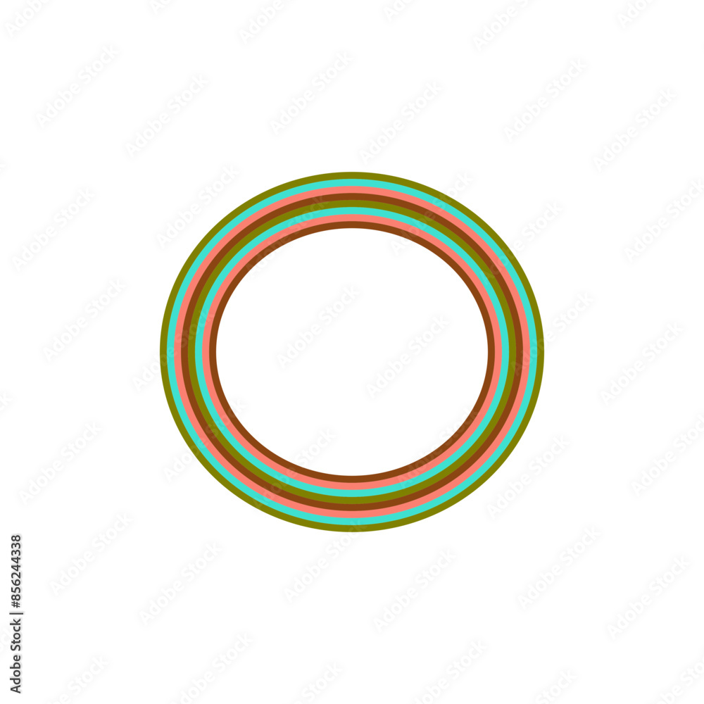 A retro striped ellipse shape border design element. A retro striped ellipse shape border design element.