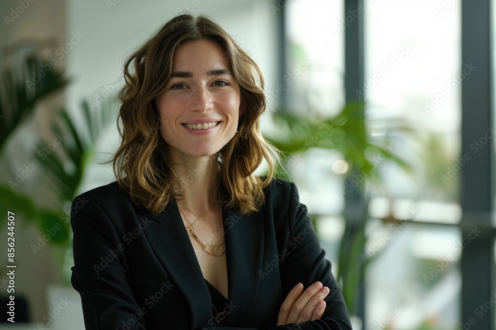 Portrait of a smiling business woman with her arms crossed. Portrait of a smiling business woman with her arms crossed.