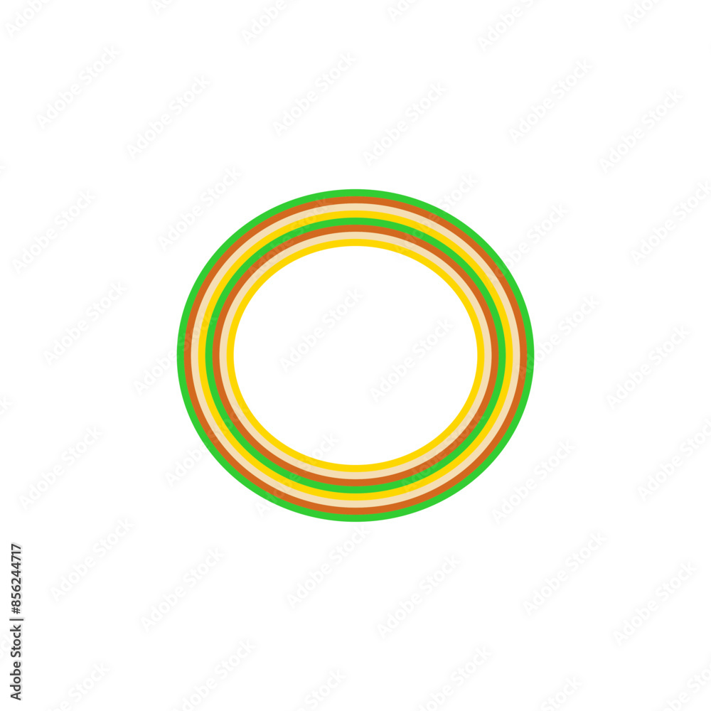 A retro striped ellipse shape border design element. A retro striped ellipse shape border design element.
