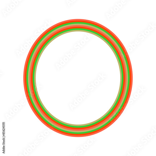 A retro striped ellipse shape border design element.