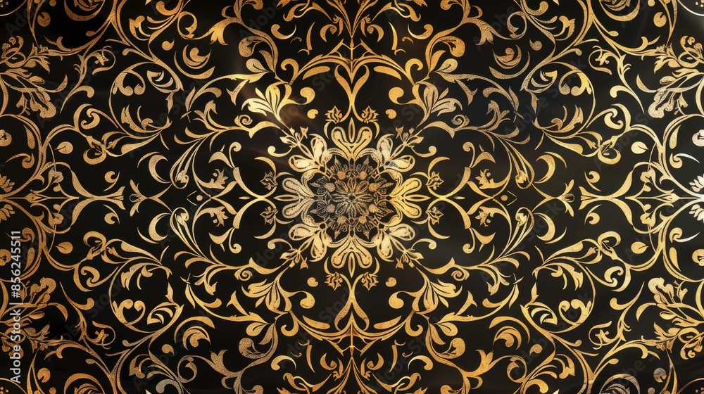Luxurious golden pattern on the dark background Luxurious golden pattern on the dark background