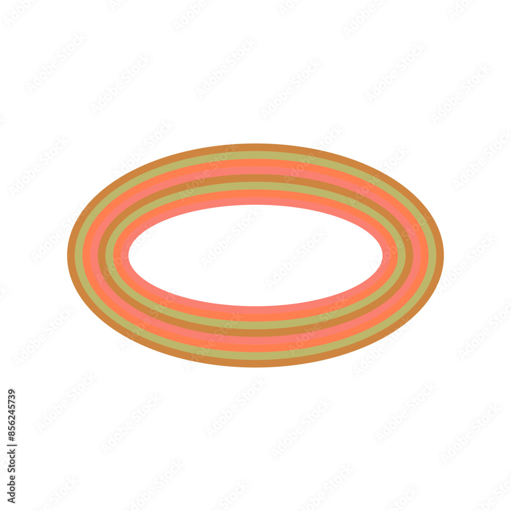 A retro striped ellipse shape border design element. A retro striped ellipse shape border design element.