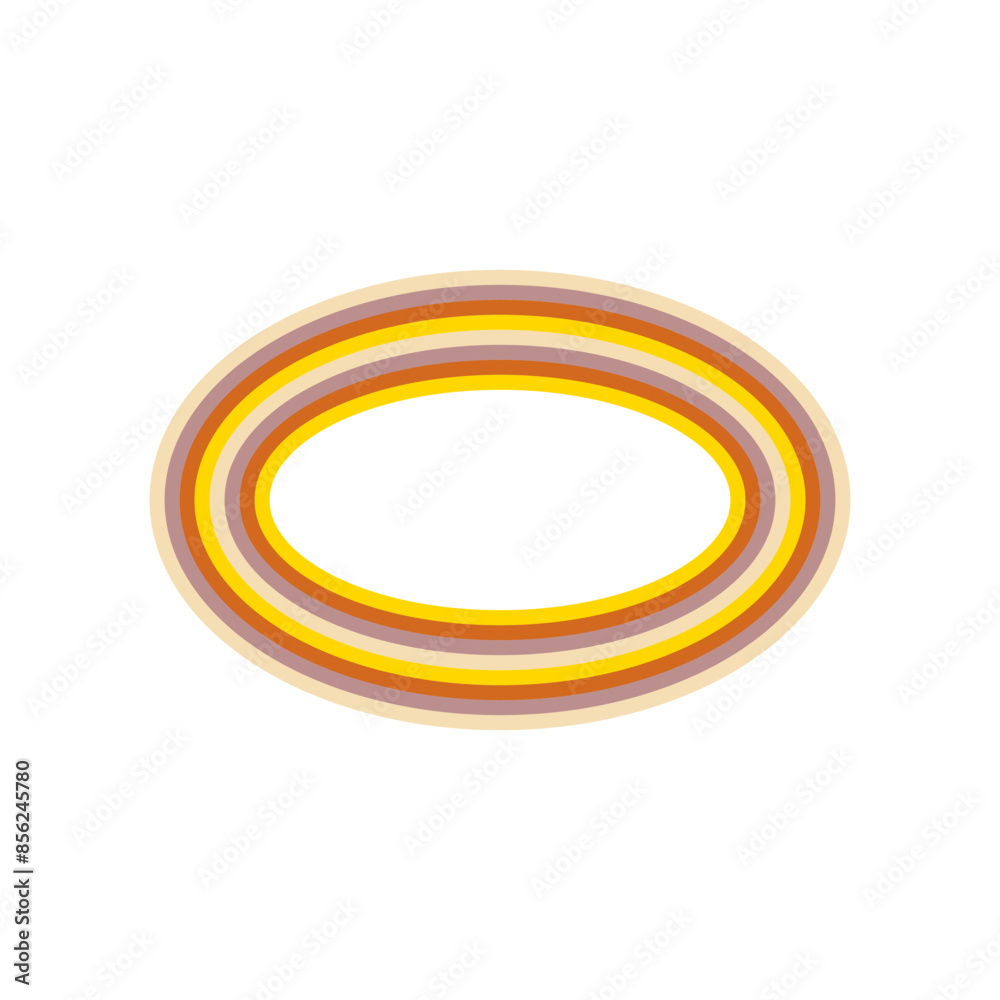 A retro striped ellipse shape border design element. A retro striped ellipse shape border design element.