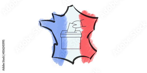 vector elections legislatives with French map and ballot box 