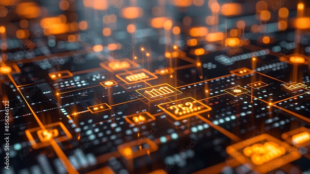 Fototapeta premium Abstract financial networks and flow graphic